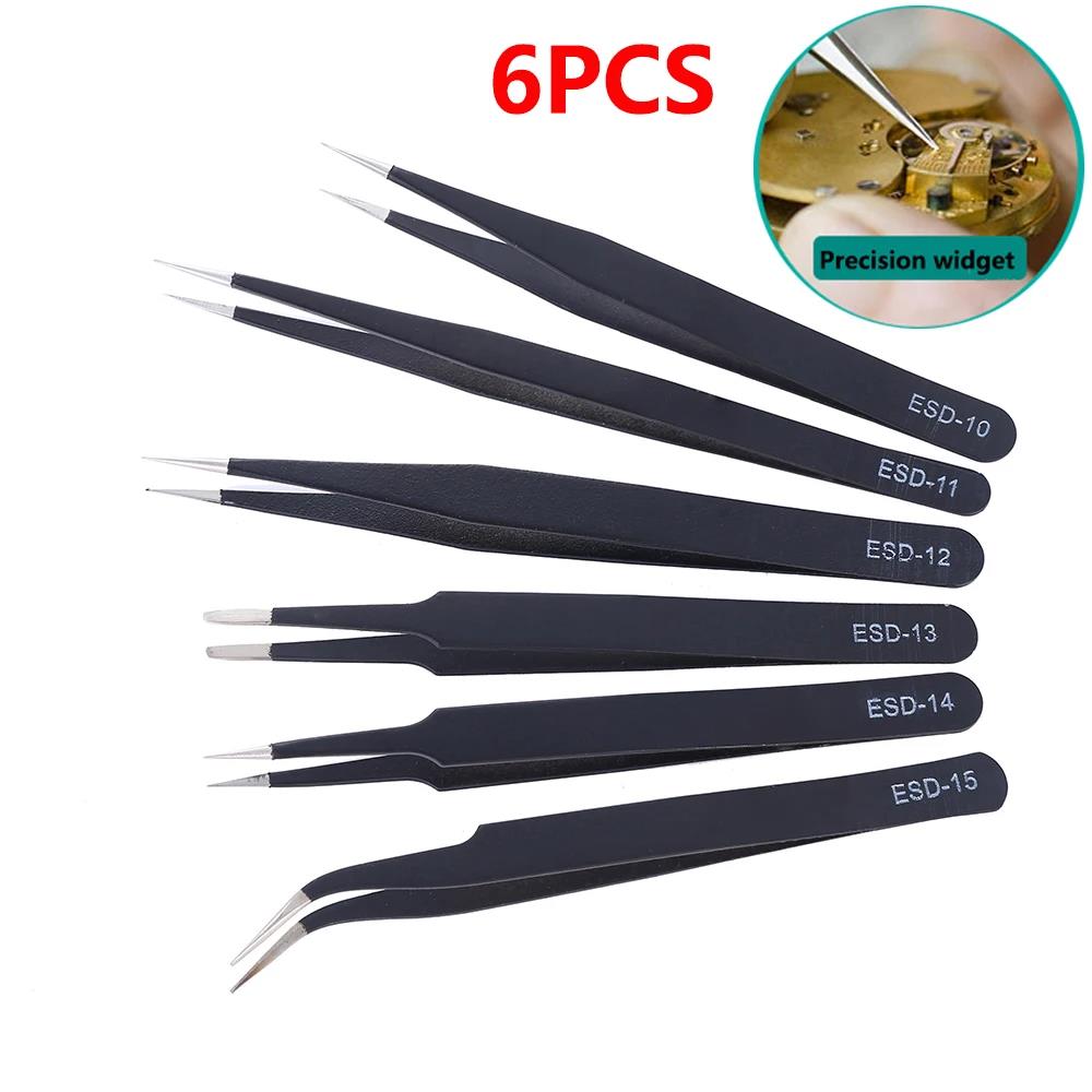 Electronics Repair Tool Kit - Set van 6 precisiepincetten, ESD-antistatische pincetten