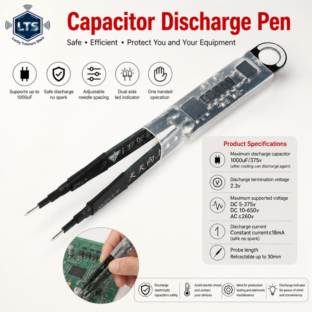 Circuit Test Pencil - 1000UF Condensatorontladingsgereedschap DC10-650V Constante Stroom Pen