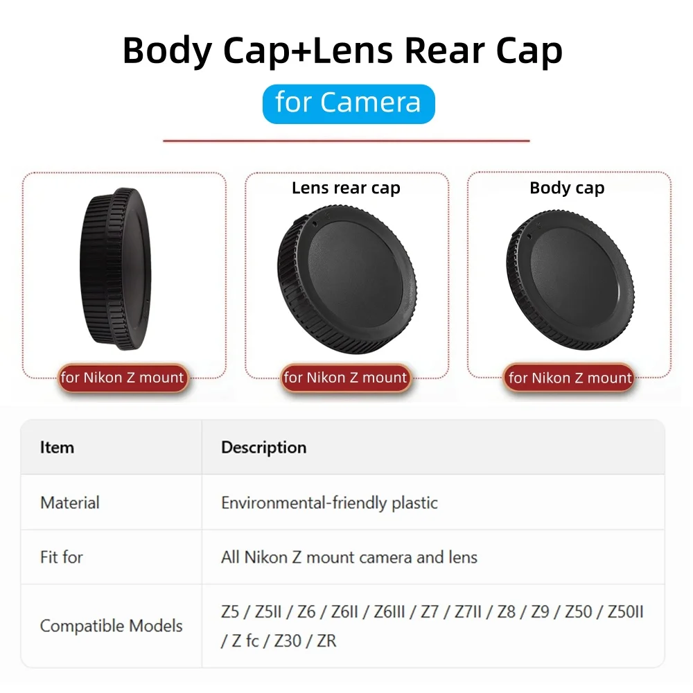 Nikon Camera Z6 Iii - Camera Body Cap Lens Achterkant Beschermkap